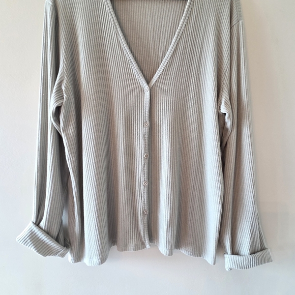Aritzia Wilfred Button Down Lightweight Casual Cardigan Light Green Size 1X - Picture 6 of 10